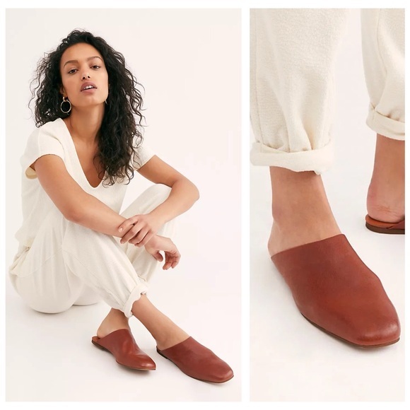 Free People Shoes - Free People Brown Leather Reese Mule Flats 37